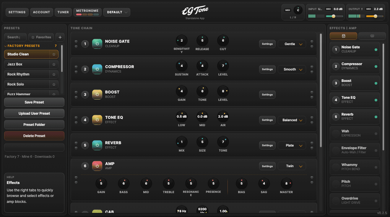 EG Tone browser view