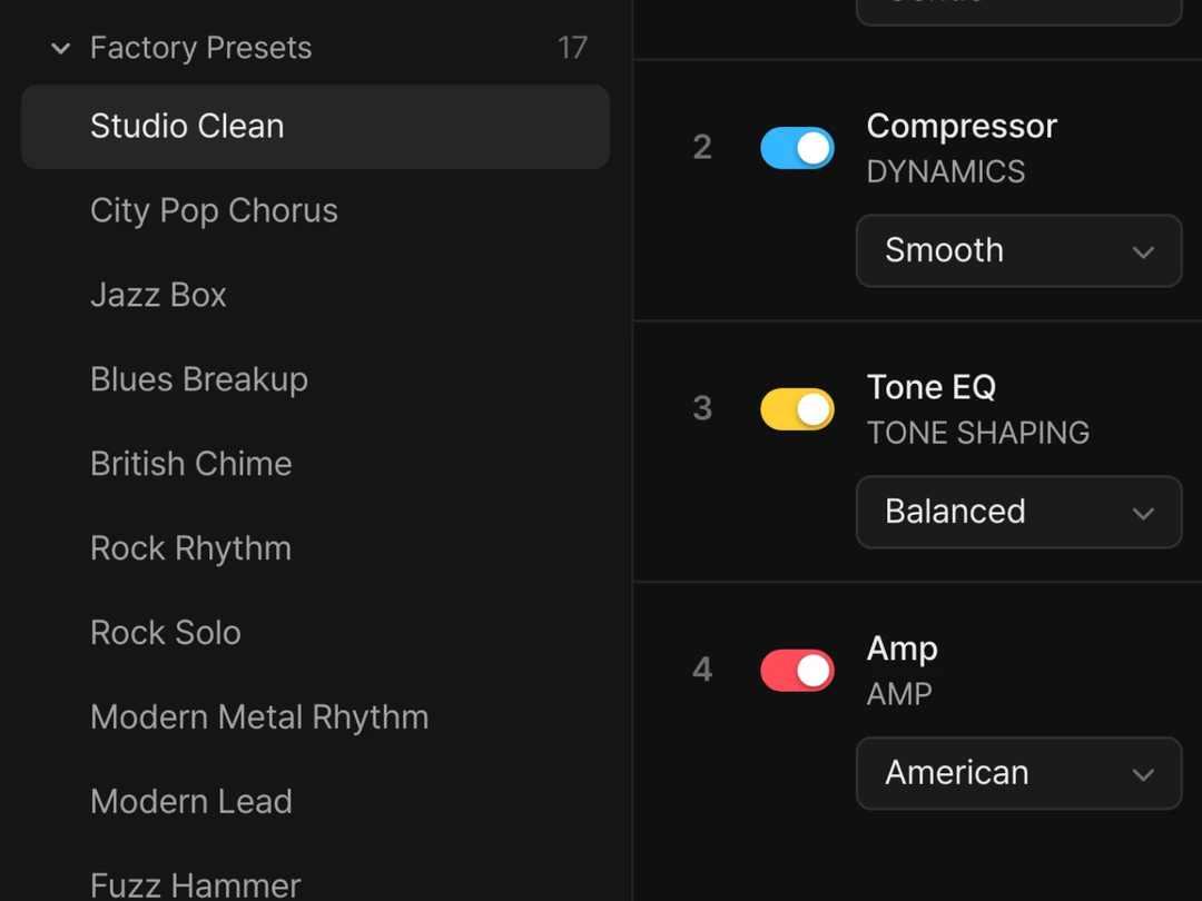 Actual EG Tone electric guitar plugin interface screenshot